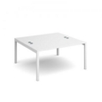 Connex back to back desks 1400mm x 1600mm - white frame and white top