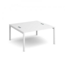 Connex back to back desks 1400mm x 1600mm - white frame and white top