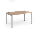 Connex starter unit single 1400mm x 800mm - silver frame and beech top