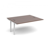 Connex add on units back to back 1600mm x 1600mm - white frame and walnut top