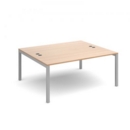 Connex starter units back to back 1600mm x 1600mm - silver frame and beech top