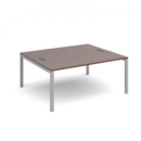 Connex starter units back to back 1600mm x 1600mm - silver frame and walnut top