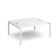 Connex back to back desks 1600mm x 1600mm - white frame and white top