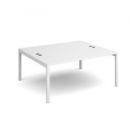 Connex back to back desks 1600mm x 1600mm - white frame and white top