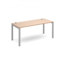 Connex single desk 1600mm x 800mm - silver frame and beech top
