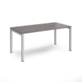 Connex starter unit single 1600mm x 800mm - silver frame and grey oak top