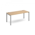 Connex starter unit single 1600mm x 800mm - silver frame and oak top