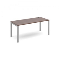 Connex starter unit single 1600mm x 800mm - silver frame and walnut top