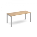 Connex single desk 1600mm x 800mm - silver frame and oak top