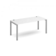 Connex single desk 1600mm x 800mm - silver frame and white top