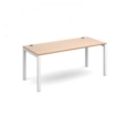 Connex single desk 1600mm x 800mm - white frame and beech top