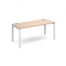Connex single desk 1600mm x 800mm - white frame and beech top