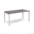 Connex single desk 1600mm x 800mm - white frame and grey oak top