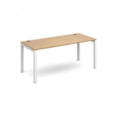Connex single desk 1600mm x 800mm - white frame and oak top