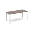 Connex single desk 1600mm x 800mm - white frame and walnut top