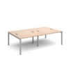 Connex double back to back desks 2400mm x 1600mm - silver frame and beech top