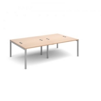 Connex double back to back desks 2400mm x 1600mm - silver frame and beech top