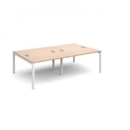Connex double back to back desks 2400mm x 1600mm - white frame and beech top