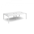 Connex double back to back desks 2400mm x 1600mm - white frame and white top