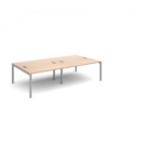 Connex double back to back desks 2800mm x 1600mm - silver frame and beech top