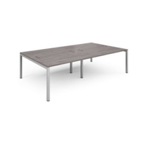 Connex double back to back desks 2800mm x 1600mm - silver frame and grey oak top