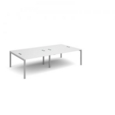 Connex double back to back desks 2800mm x 1600mm - silver frame and white top