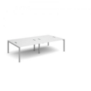 Connex double back to back desks 2800mm x 1600mm - silver frame and white top