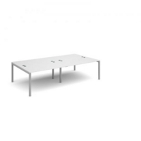 Connex double back to back desks 2800mm x 1600mm - silver frame and white top