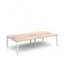 Connex double back to back desks 2800mm x 1600mm - white frame and beech top