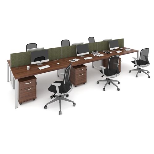 Connex double back to back desks 2800mm x 1600mm - white frame and beech top