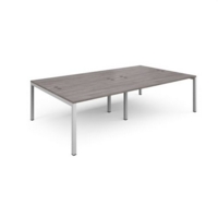 Connex double back to back desks 2800mm x 1600mm - white frame and grey oak top