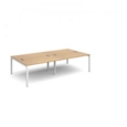 Connex double back to back desks 2800mm x 1600mm - white frame and oak top