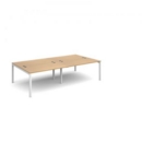 Connex double back to back desks 2800mm x 1600mm - white frame and oak top