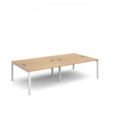 Connex double back to back desks 2800mm x 1600mm - white frame and oak top