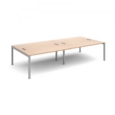 Connex double back to back desks 3200mm x 1600mm - silver frame and beech top