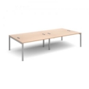 Connex double back to back desks 3200mm x 1600mm - silver frame and beech top