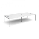 Connex double back to back desks 3200mm x 1600mm - silver frame and white top