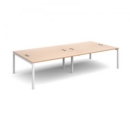 Connex double back to back desks 3200mm x 1600mm - white frame and beech top