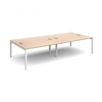Connex double back to back desks 3200mm x 1600mm - white frame and beech top