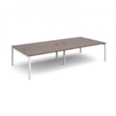 Connex double back to back desks 3200mm x 1600mm - white frame and walnut top