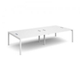 Connex double back to back desks 3200mm x 1600mm - white frame and white top