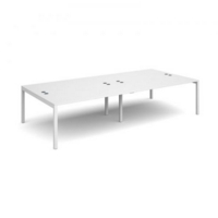 Connex double back to back desks 3200mm x 1600mm - white frame and white top