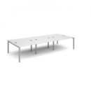 Connex triple back to back desks 3600mm x 1600mm - silver frame and white top