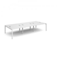 Connex triple back to back desks 3600mm x 1600mm - white frame and white top