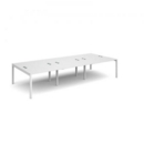 Connex triple back to back desks 3600mm x 1600mm - white frame and white top