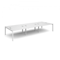 Connex triple back to back desks 4200mm x 1600mm - white frame and white top