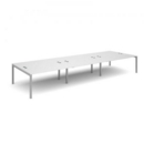 Connex triple back to back desks 4800mm x 1600mm - silver frame and white top