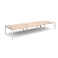 Connex triple back to back desks 4800mm x 1600mm - white frame and beech top