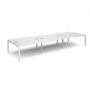 Connex triple back to back desks 4800mm x 1600mm - white frame and white top