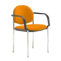 Coda multi purpose stackable conference chair with fixed arms - Solano Yellow